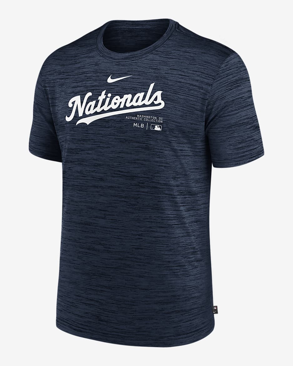 Washington Nationals Authentic Collection Practice Velocity Men s Nike Dri FIT MLB T Shirt